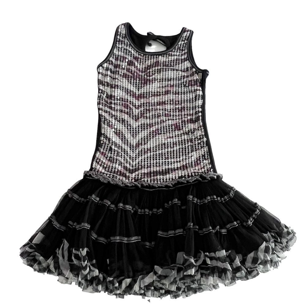 Ooh! La, La! Couture Black & White Sequin Dress 6